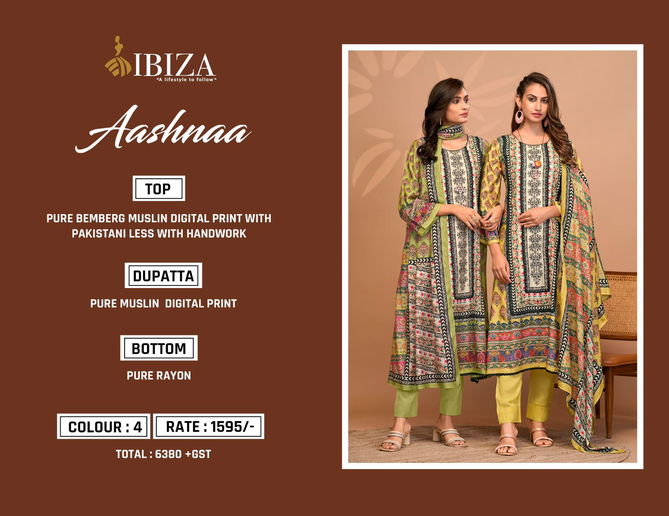 Aashnaa By Ibiza Muslin Digital Printed Salwar Kameez Wholesale Price In Surat
